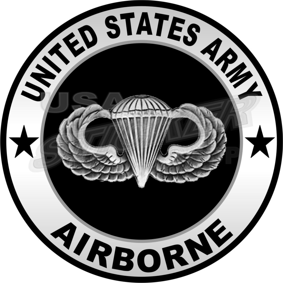 U.S. Army Airborne Wings – Round - USA Military Stickers and Custom