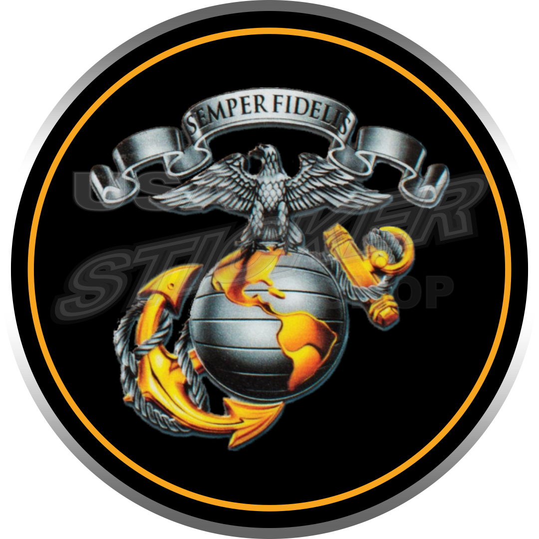 U.S. Marine Corps Emblem Sticker – Round - Item #M-002 - USA Military